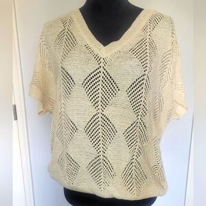 POl Cream Knit V-Neck Sweater. Sz S. NWOT